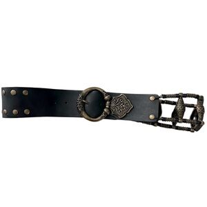 Punto Fibbia Genuine Leather Studded Chain Style Belt Women's Size Medium